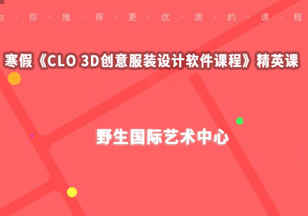 寒假《CLO 3D创意服装设计软件课程》精英课